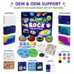 Space glow-in-the-dark rock painting kit for kids – wholesale oem/odm kids craft set front side back view