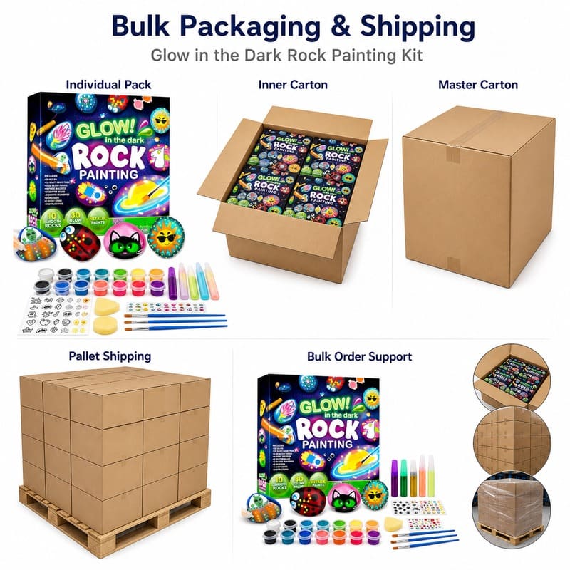 Space glow-in-the-dark rock painting kit for kids – wholesale oem/odm kids craft set size reference