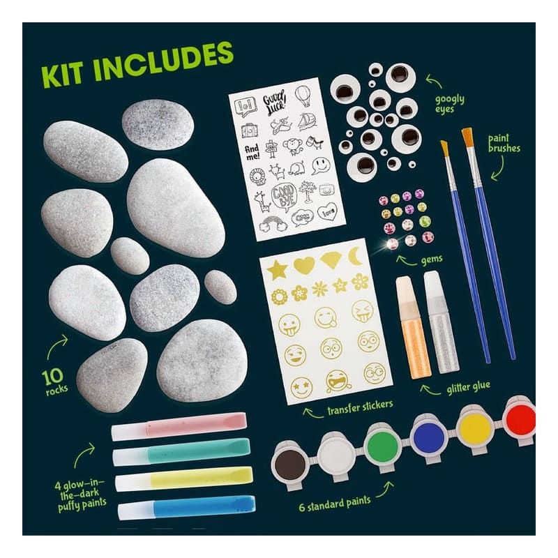 Space themed rock painting kit for kids – wholesale oem/odm kids craft set front side back view
