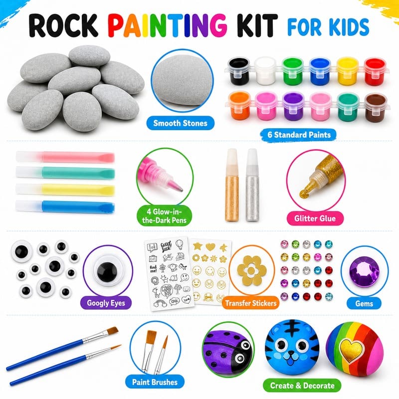 Space themed rock painting kit for kids – wholesale oem/odm kids craft set size reference
