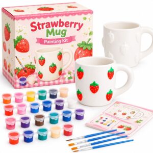 Strawberry Ceramic Mug Painting Kit complete set for B2B wholesale and OEM projects