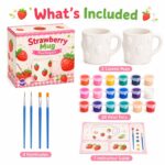 Strawberry ceramic mug painting kit front side back view