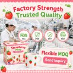 Strawberry ceramic mug painting kit design detail