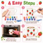 Strawberry ceramic mug painting kit size reference