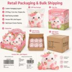 Strawberry cow plush toy design detail