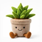 Succulent potted plant plush toy front view