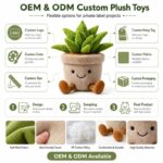 Succulent potted plant plush toy design detail