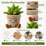 Succulent potted plant plush toy embroidered detail