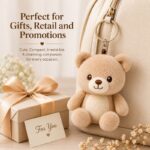 Teddy bear plush keychain stitching detail