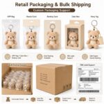 Teddy bear plush keychain design detail