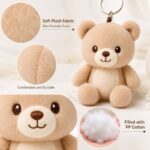 Teddy bear plush keychain size reference