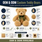 Teddy bear plush toy with scarf design detail