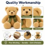 Teddy bear plush toy with scarf embroidered detail