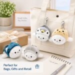 Tiger costume seal plush keychain stitching detail