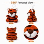 Tiger plush bag charm front side back view