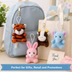 Tiger plush bag charm stitching detail