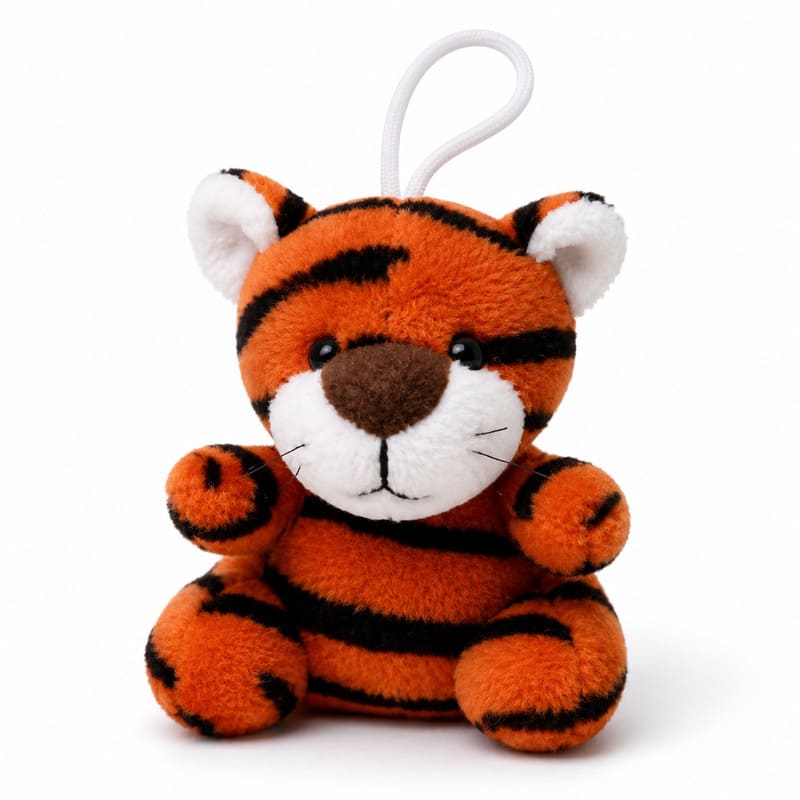 Tiger plush bag charm front view