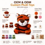 Tiger plush bag charm embroidered detail