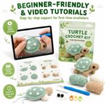 Turtle amigurumi crochet kit for beginners size reference