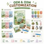 Turtle amigurumi crochet kit for beginners embroidered detail