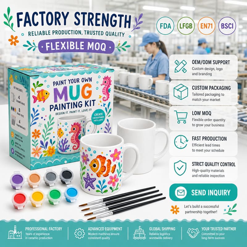Under-the-sea mug painting kit design detail