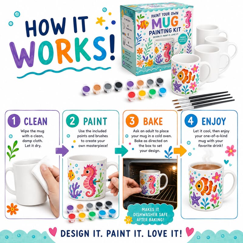 Under-the-sea mug painting kit size reference