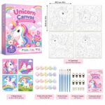 Unicorn four-canvas painting kit for kids front side back view