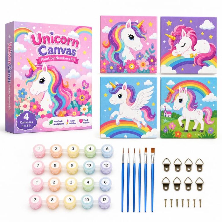 Unicorn Four-Canvas Painting Kit for Kids for Wholesale OEM/ODM Art Programs