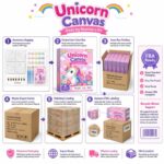 Unicorn four-canvas painting kit for kids wing detail