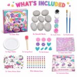 Unicorn rock painting kit for kids – wholesale oem/odm kids craft set front side back view