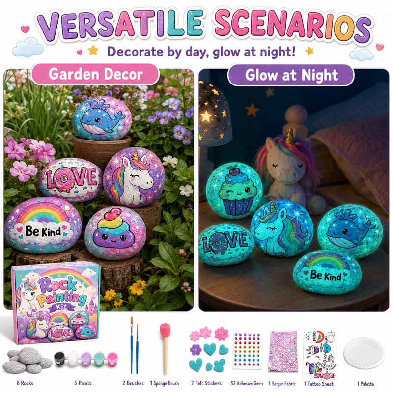 Unicorn rock painting kit for kids – wholesale oem/odm kids craft set embroidered detail