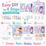 Unicorn three-canvas painting kit for kids size reference