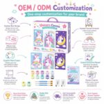 Unicorn three-canvas painting kit for kids embroidered detail