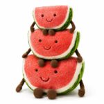 Watermelon plush toy stack front view