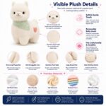 White alpaca plush toy size reference