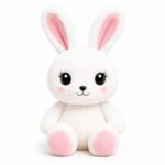 White bunny plush toy front view
