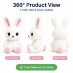 White bunny plush toy front side back view