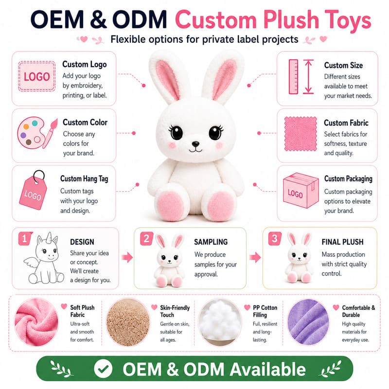 White bunny plush toy design detail