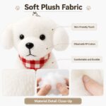 White dog plush keychain size reference