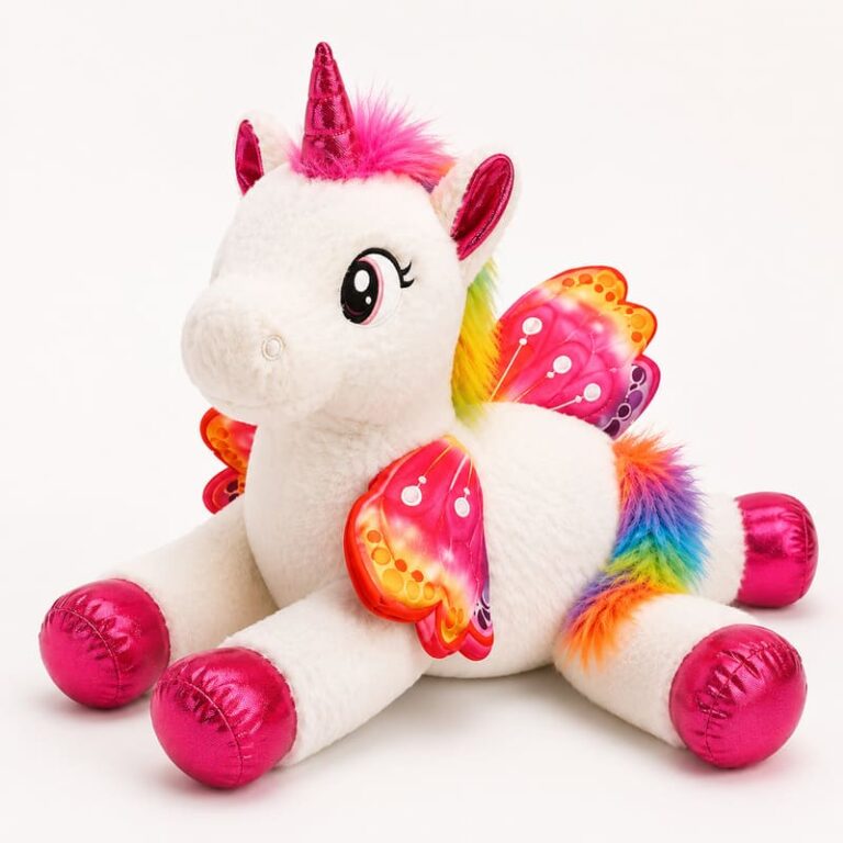 White Floral Winged Unicorn Plush Toy for Custom Retail and OEM Plush Collections