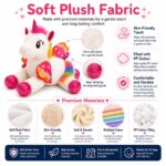 White floral winged unicorn plush toy for custom retail and oem plush collections size reference