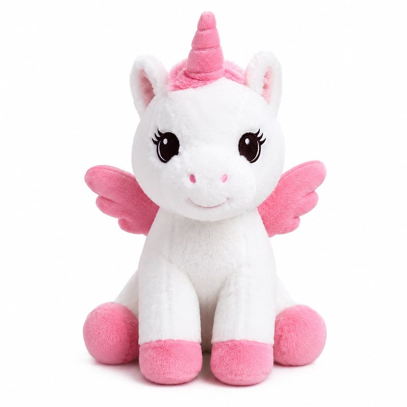 Winged unicorn plush toy front view