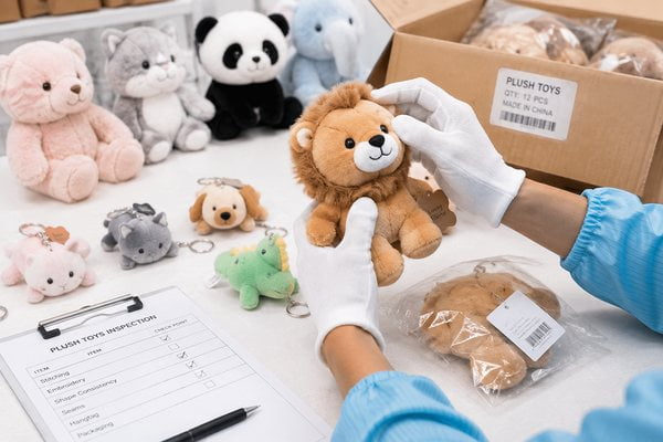 Plush toys quality control inspection