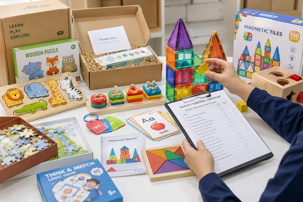 Educational toys and puzzles quality control inspection