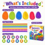 24-Piece Textured Sensory Fidget Set kit contents view