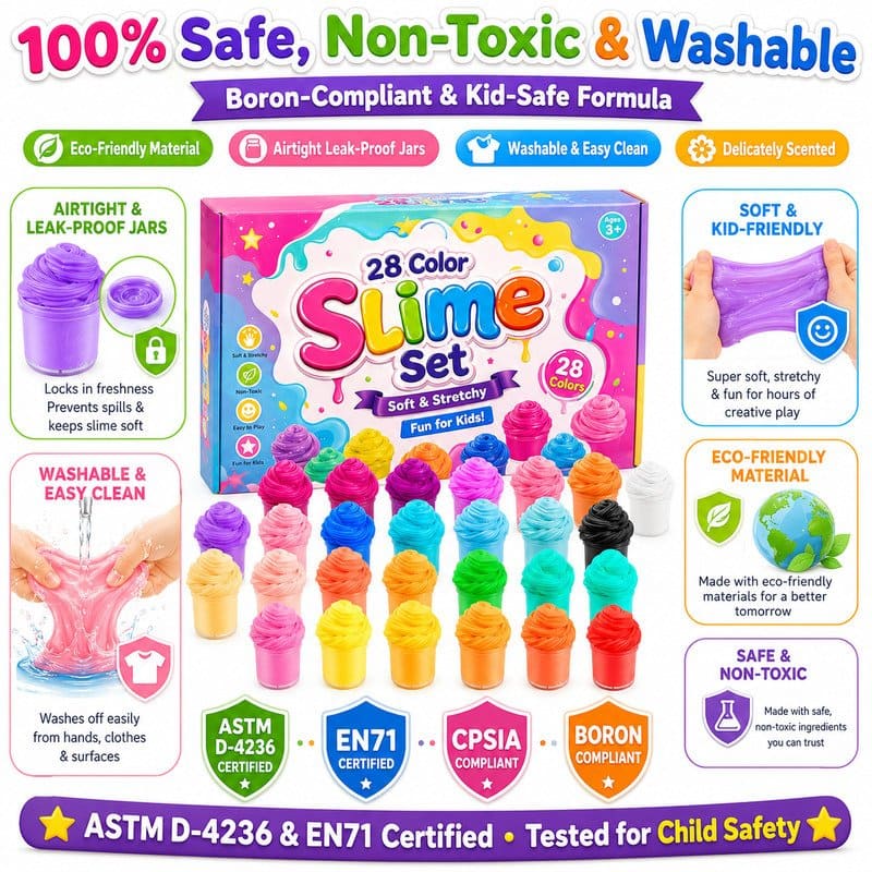 28-Color Slime Set color and texture detail