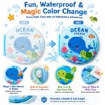 Custom 3-Piece Round Learning Bath Book Set – Waterproof Color Changing size and dimensions