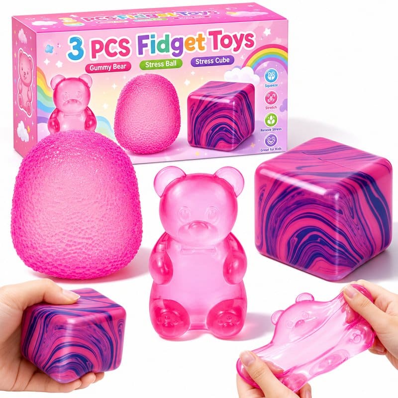 3-Piece Sensory Fidget Toy Set front view