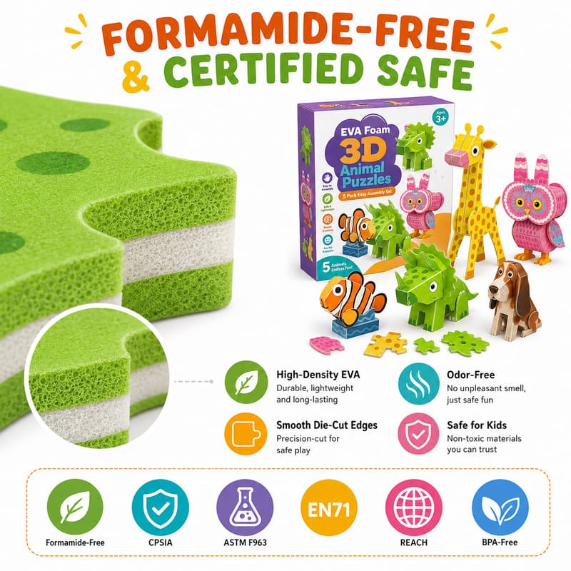 3D Animal EVA Foam Puzzle Set printing detail