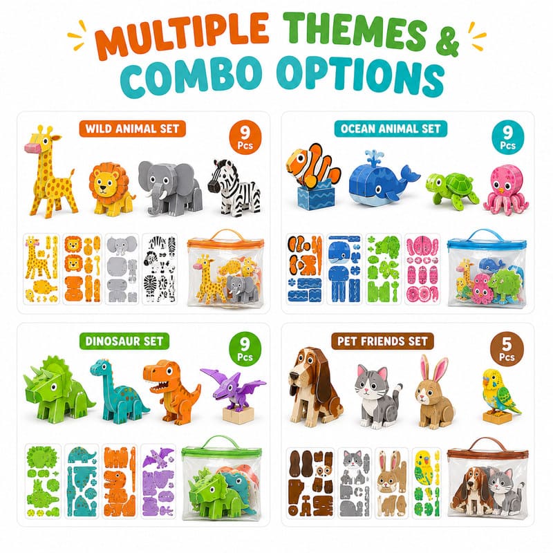 3D Animal EVA Foam Puzzle Set custom artwork detail